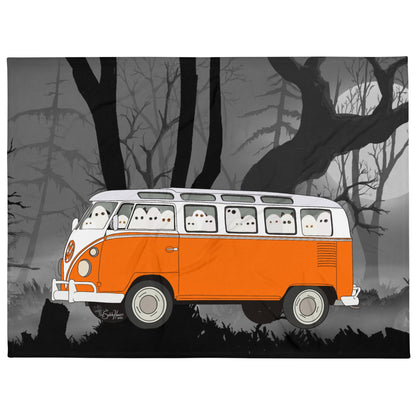 Ghostie Dogs Bus Throw Blanket Volkshaunt 2023